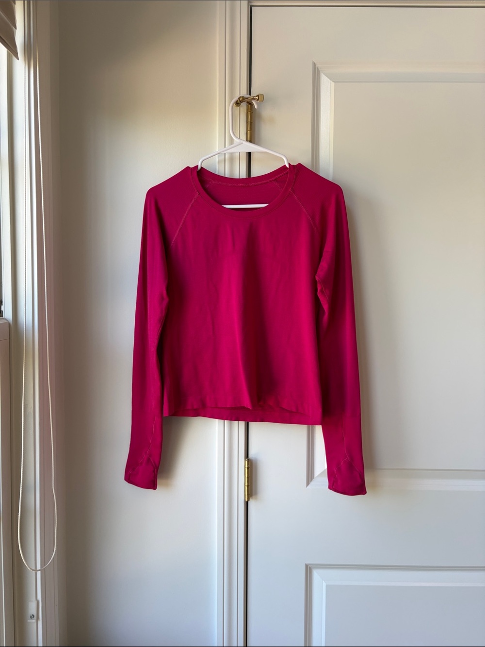 lululemon athletica Long Sleeve Crew Neck Top in Bright Pink